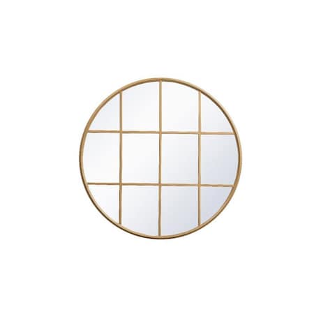 Elegant Decor 36 x 36 in. Metal Windowpane Mirror, Brass MR633636BR